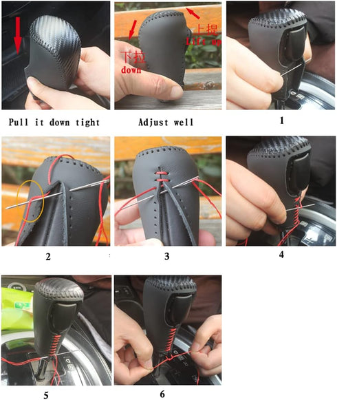 Black Leather Gear Shift Knob Cover for Nissan 370Z Fusion Gear Shift Cover/Accessories for Nissan (Black)...
