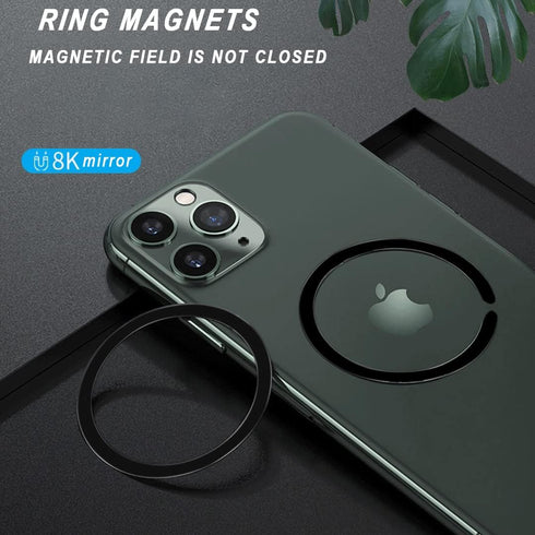 12 Pcs Universal Metal Ring Sticker Compatible with MagSafe Magnetic Wireless Charging iPhone 15 14 13 12 Pro Max Samsung Galaxy, 2 Styles Ultra T...