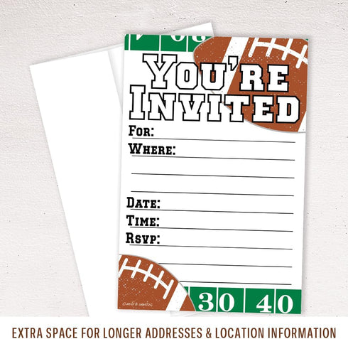 Football Party Invitations (20 Count) With Envelopes...