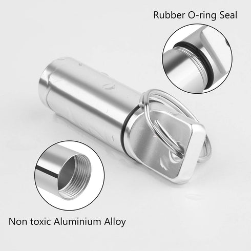 2 Pack Small Pocket Pill Box Keychain, Portable Mini Aluminium Alloy Pill Organizer Case Container for Purse, Waterproof Metal Pill Holder Medicin...