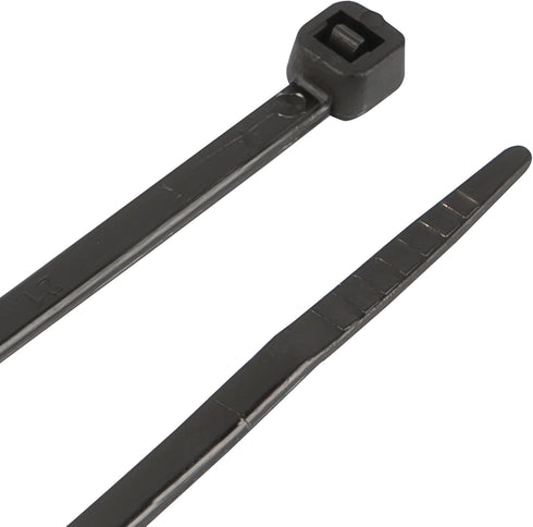 Performance Tool W2910 100 Pc Black Cable Ties - 8-Inch Length, Tensile Strength 40 Lbs, Resealable Bag for Organization & Storage of Wires and Ca...