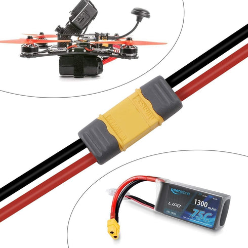 3 Pairs XT60 Connector Male Female Plug with Sheath Housing Connector with 100mm 12AWG Silicon Wire for Lipo Battery RC Planes Cars...
