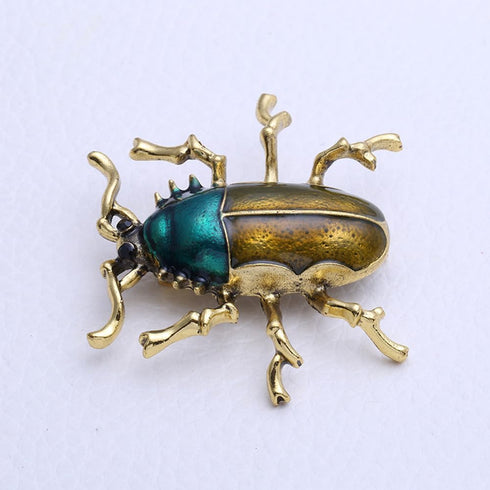 Beetle Pin/Enameled Water Diamond Animal Insect Brooch Girls Birthday Christmas Halloween Jewelry Gift...