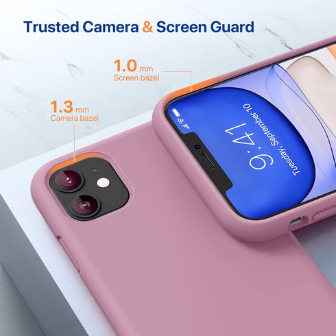 Miracase Compatible with iPhone 11 Phone Case, with Screen Protector, Liquid Silicone Gel Rubber Full Body Drop Protection Shockproof Cover Phone ...