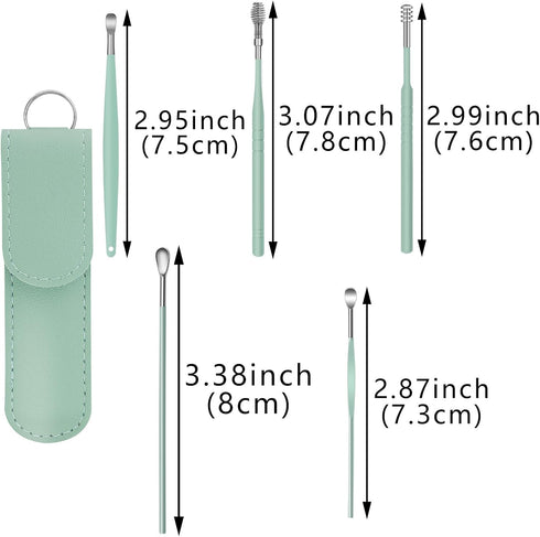 3 Set Ear Pick Cleaning Kit for Ear 6Pcs/Set Stainless Steel Earwax Removal Kit with PU Leather Storage Bag Ear Cleaning Tool for Women and Men...