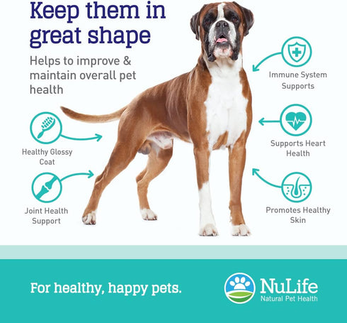 100% Pure Omega 3 Fish Oil for Dogs & Cats - Pet Fish Oil Supplement with DHA & EPA Fatty Acids for Healthy Skin & Shiny Coat - Improves Shedding ...