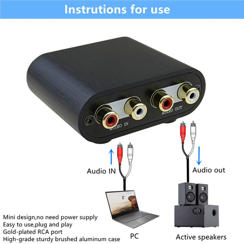 RCA Audio Volume Controller, line Volume Control Box, Mini attenuator knob -RC11...