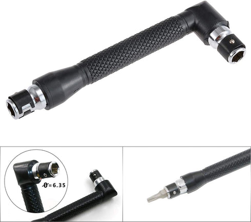 KATUR L-shape Socket Wrench Set Screwdriver and Bit Set, 1/4-Inch Drive, L-shaped Extension Handle Double Head Hex Socket Wrench for Routine Screw...