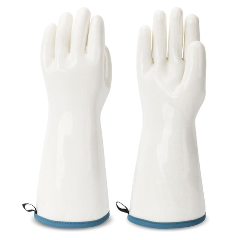 Silicone Gloves Heat Resistant Oven Gloves Barbecue Gloves PPE Reusable Dishwashing Cleaning Gloves Waterproof Cotton Lined Mitts Kitchen Gloves f...