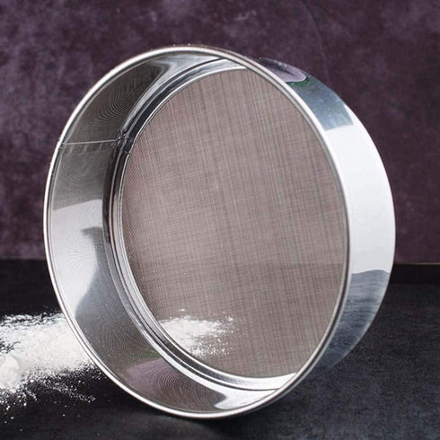 2 pack (60/40 Mesh) Professional 6/8/9.5 Inch, Round Flour Sifter for Baking - Flour Sieve Fine Mesh - Premium Rustproof Stainless Steel (8" (20 C...