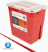Dynarex Sharps Container, Provides a Safe Disposal of Medical Waste and Needles, Non-Sterile & Latex-Free, 2 Gallons, Made with Thermoplastic, Red...