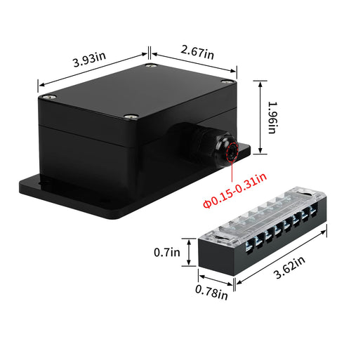 ABS IP67 Waterproof Dustproof Electrical Junction Box, with 15A 600V Barrier Terminal Cable Connector, 1 in/1 Out Power Junction Box?3.93 * 2.67 *...