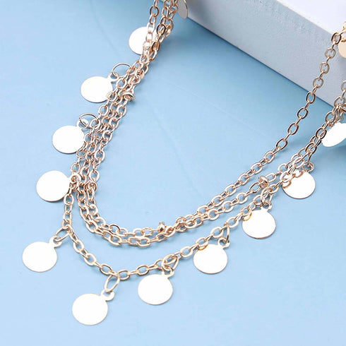 Boho Coin Anklet Bracelet Layered Coin Pendant Ankle Bracelet Vintage Disc Chain Anklet Gold Round Coin Disc Anklet Foot Chain Jewelry for Women...