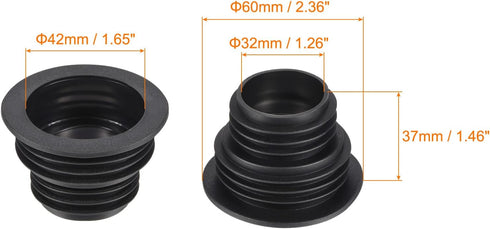 MECCANIXITY Drain Pipe Seal Hose Silicone Plug Sewer Sealing Ring Connector for Kitchen Bathroom, Black...