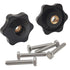 6 Star T Track Knobs and Bolts Kit, 5 Pack 6 Star Knobs 1/4 Inch 20 Female + 5 Pack 1/4in 20 Thread T Bolts, Threaded Hexagon Head Thru Knob Clamp...
