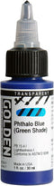 Golden High Flow Arcylic Paint, 1 Ounce, Transparent Phthalo Blue (Green Shade)...