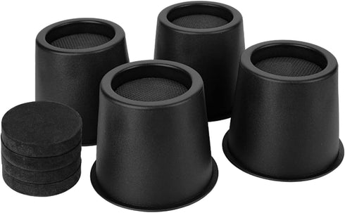 BTSD-home Round Bed Risers 4 inch Heavy Duty Furniture Risers Table Chair Risers Lift up to 10000 Pounds Rise up 3.5 inch Set of 4 Pieces (Black)...