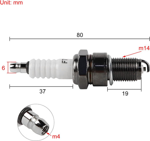 FLYPIG F7TC Standard Powersports Spark Plug For GCV160 GCV190 GX120 GX160 GX200 GX240 GX270 GX340 GX390 Generator Lawnmower Tractor Rototiller Wat...