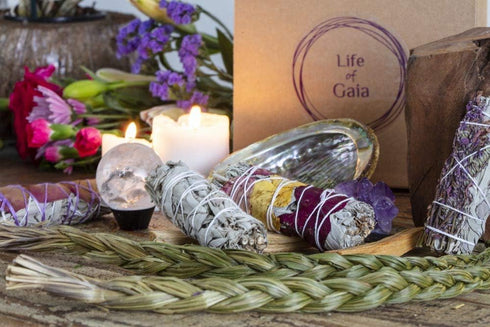 Sweetgrass Braid Smudge Kit with Sage Sticks, Cedar Smudge & Palo Santo Sticks for Smudging. Sweet Grass Braided to 14". Smudging Kit with Sweet G...