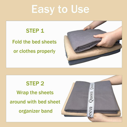 4 Pieces Bed Sheet Organizer Bands, Sheet Organizers and Storage Label Bands, Sheets Organizer for Closet, Sheet Label for Bedding, Sheet Keepers ...