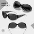 HAOLOTA Polarized Sunglasses for Women, Rhinestone Wrap Around Sunglasses with UV400 Protection...