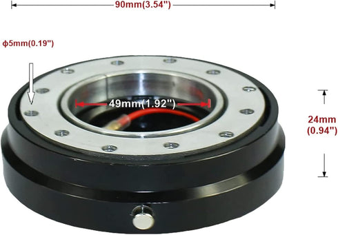 Universal 6 Hole Slim Steering Wheel Quick Release Hub Adapter Snap Off Boss kit for Race/Rally/Motorsport (Black)...