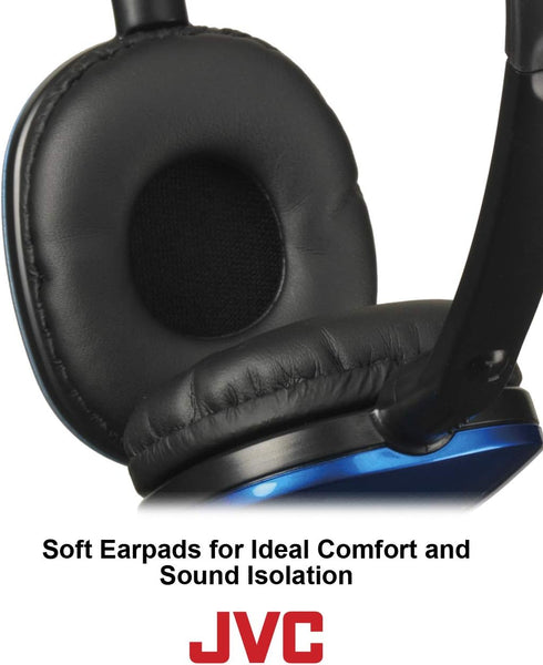 JVC White Flat and Foldable Colorful Flats On Ear Headphone with 3.94 foot Gold Plated Phone Slim Plug HAS160W...