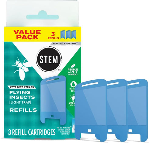 STEM Light Trap Refill Cartridges, Indoor Fruit Fly Trap, Effective Insect Control for Home, Attracts and Traps Flying Insects, Compatible With ST...