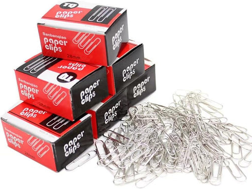 6Pcs Silver Paper Clips 600 pcs, Smooth Paper Clips Silver, 1.3 Inch Paper Clips Medium Size, Paperclips Office Supplies, Small Paper Clips for Pa...
