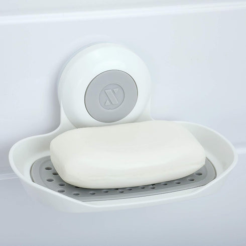 SlipX Solutions Strong Hold Soap Saver, Suction Cup Soap Holder, Must Have Universal Kitchen & Bathroom Shower Accessories, White...