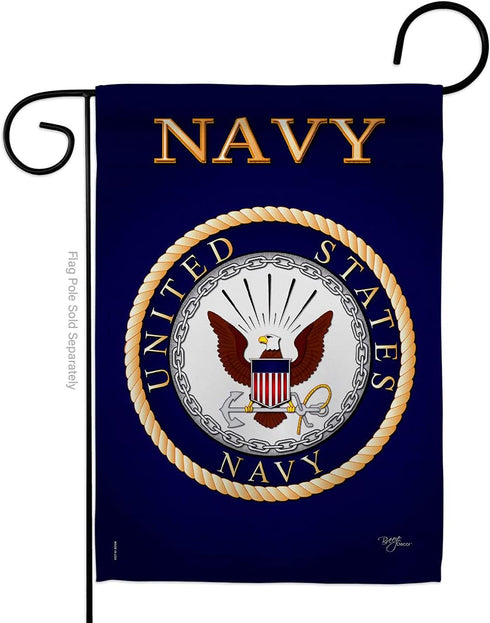 Breeze Decor US Navy USN Armed Forces Seabee Official Licensed United State American Military Retire Decorative, Garden Flag 13"x 18.5", Memorabil...