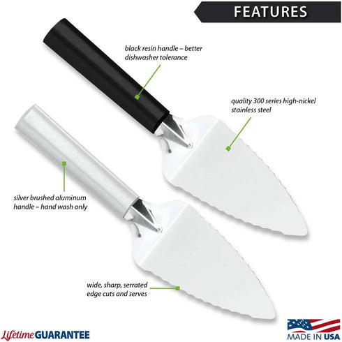 Rada Cutlery Serrated Pie Server, Made in USA, Black Handle...