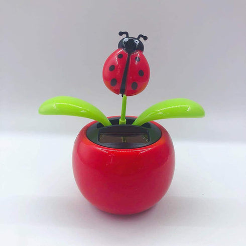 Red Solar Dancing Flower Car Dashboard Decorations - Funny Solar Powered Dancing Flower Pot Car Ornaments Flower Swinging Toy for Car Decor, Funny...