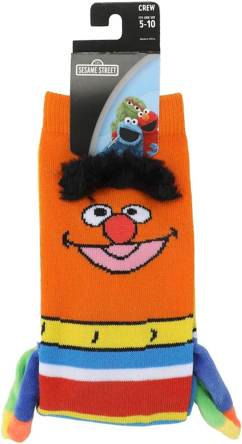 Sesame Street Bert & Ernie Women's Casual Crew Socks With 3D Arms & Magnetic Hands...