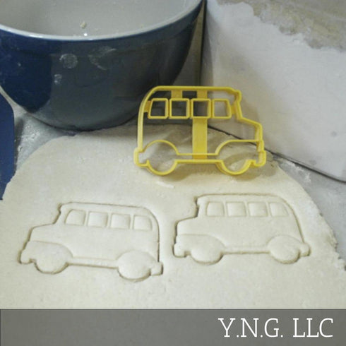 School Bus Detailed Side View Cookie Cutter, 1 Piece, Yellow, Made in USA, PR837...