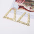 Gold Bamboo Triangle Hollow Hoop Earrings for Women - Big Large Bamboo Hoop Earring (Gold Triangle)...
