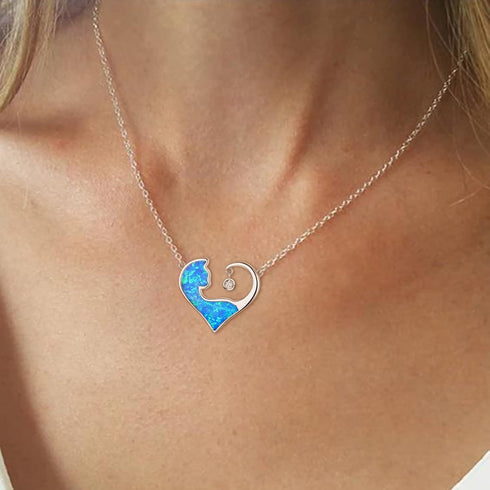 EVER FAITH 925 Sterling Silver Choker Necklace Dainty Tiny Opal Round/Heart Pendant Necklace Jewelry Gift for Women...