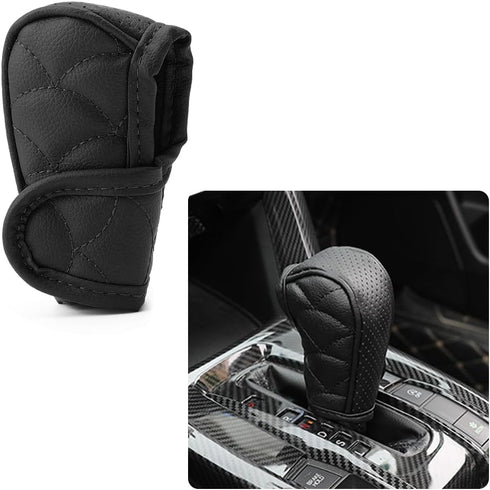Car Gear Shift Cover,Leather Gear Shifter Cover for Protecting Stick Shift Knob,Universal Breathable Car Shifter Cover Car Interior Accessories fo...