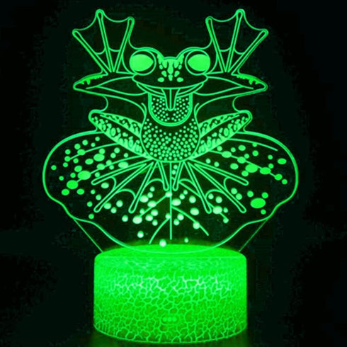 3D Frog Night Light Table Desk Optical Illusion Lamps 7 Color Changing Lights LED Table Lamp Xmas Home Love Birthday Children Kids Decor Toy Gift...