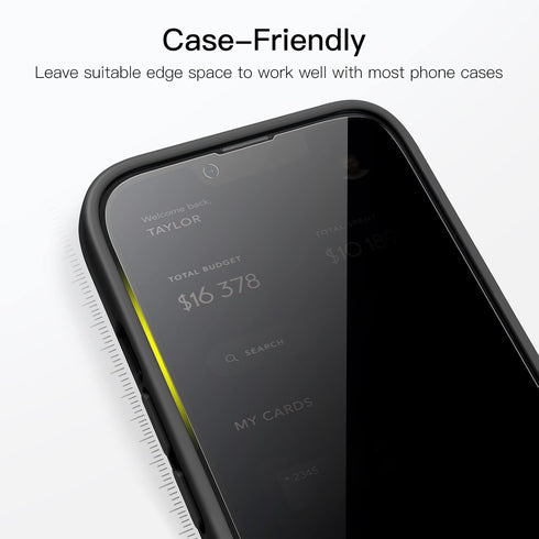 JETech Privacy Full Coverage Screen Protector for iPhone 13 mini 5.4-Inch, Anti-Spy Tempered Glass Film, Edge to Edge Protection Case-Friendly, 2-...