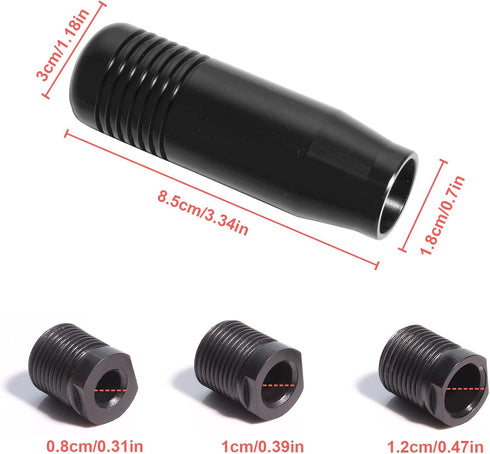 3.3Inch/8.5cm Aluminum Alloy Shifter knob Universal Gear Shifter Knobs with Adapter Fits Most Car(Black)...
