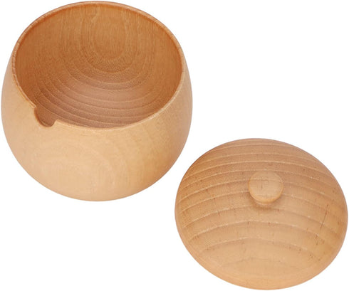 Wooden Seasoning Spice Jar, Sugar Bowl Pepper Seasoning Container Condiment Pots with Lid for Home Kitchen Restaurant(Wood)...