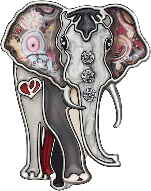 Metal Enamel Shiny Rhinestone Elephant Brooch Elegant Animals Pin Lapel Clothes Scarf Women Teens Jewelry Gift...