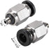 uxcell Straight Pneumatic Push To Quick Connect Fittings M3 Male x 4mm Tube OD Silver Tone 2pcs...