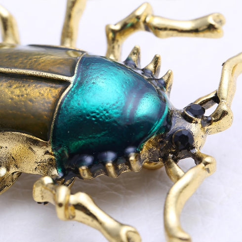Beetle Pin/Enameled Water Diamond Animal Insect Brooch Girls Birthday Christmas Halloween Jewelry Gift...