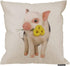 HGOD DESIGNS Cotton Linen Square Decorative Throw Pillow Case Cushion Cover Cute Pink Pet Miniature Pig Yellow Daisy 18 "X 18 "...