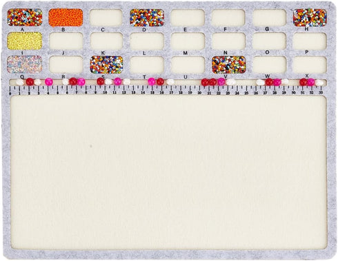 BENECREAT Large Rectangle Felt Beading Mat, Felt Bead Design Boards with Centimeter Alphabetic Scale Beads Tray Bead Pads for Art Crafts Jewelry M...