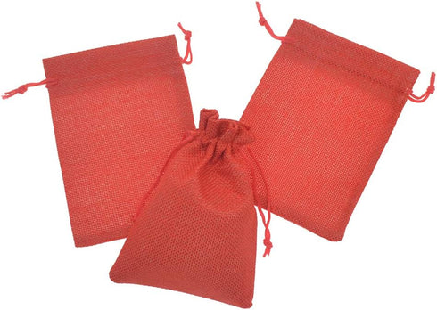 20pcs Burlap Bags with Drawstring, 2.7x3.5 Inch Red Jute Gift Bag Bulk for Christmas Wedding Party Favors, Jewelry and Candy Pouches...