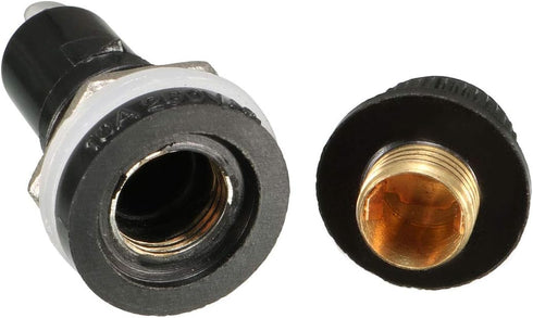 uxcell 2pcs AC 10A 250V 5mm x 20mm Black Electrical Panel Mounted Screw Cap Fuse Holder...