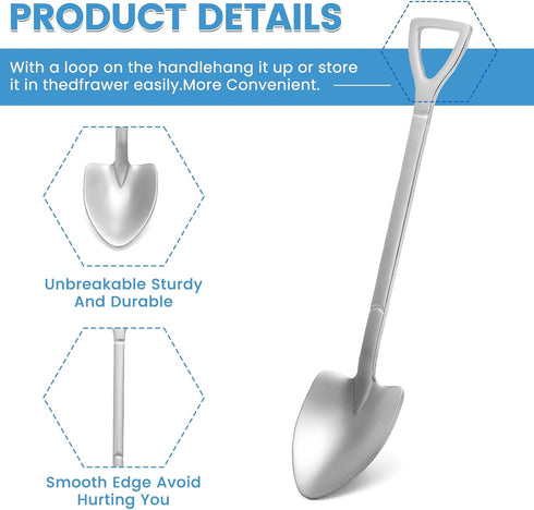 10 Pack Shovel Shape Demitasse Espresso Spoons, 4.7 Inches Stainless Steel Mini Coffee Spoons, Small Spoons for Dessert,Tea, Appetizer, Party Supp...